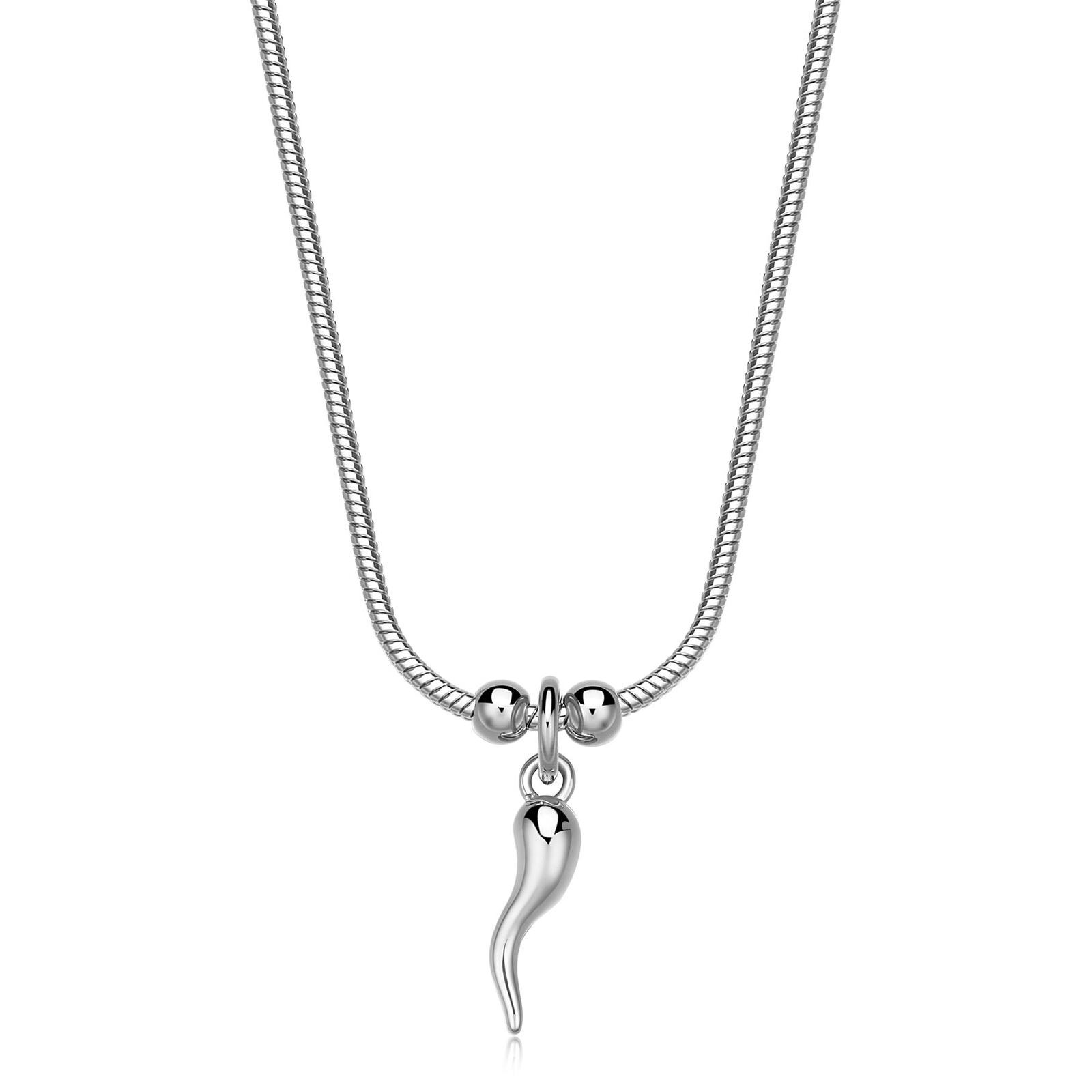 S'Agapõ Slušivý ocelový náhrdelník pro štěstí Click SCK281