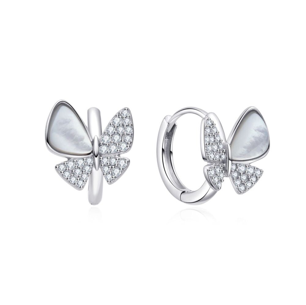 MOISS Dětské náušnice se zirkony Motýl ETERNITY E0004950