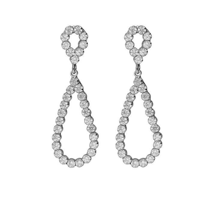 Victoria Cruz Visací náušnice s krystaly Teardrop Lieve A5534-07HT