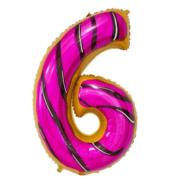 Balónek fóliový číslice 6 Sušenka 78 cm