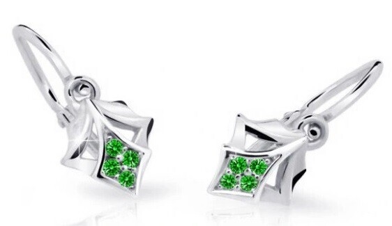 Cutie Jewellery Dětské náušnice z bílého zlata C2220-10-X-2 zelená