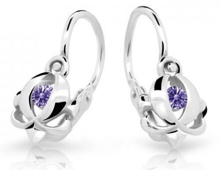 Cutie Jewellery Dětské náušnice z bílého zlata C2218-10-X-2 fialová