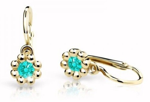Cutie Jewellery Zlaté dětské náušnice C2030-10-X-1 světle zelená
