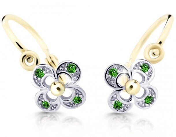 Cutie Jewellery Zlaté dětské náušnice C2200-10-X-1 zelená