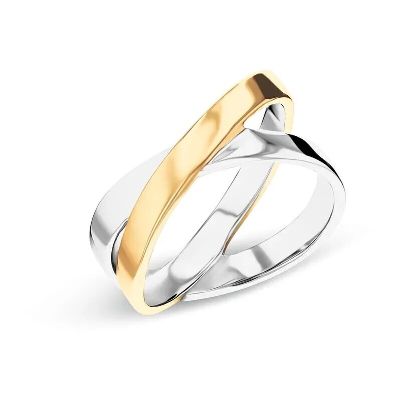 Calvin Klein Stylový bicolor prsten z oceli Elliptical 35000854 56 mm