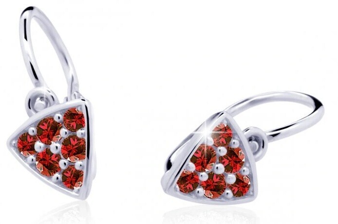 Cutie Jewellery Třpytivé dětské náušnice z bílého zlata C2207-10-X-2 červená