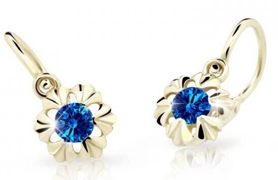Cutie Jewellery Zlaté dětské náušnice C2213-10-X-1 modrá