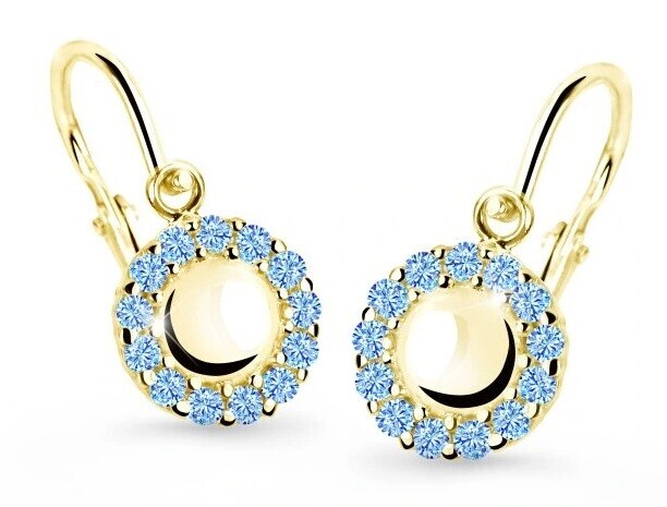 Cutie Jewellery Zlaté dětské náušnice C2750-10-X-1 světle modrá