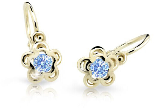 Cutie Jewellery Zlaté dětské náušnice C2204-10-X-1 světle modrá