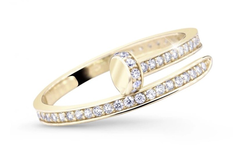 Cutie Diamonds Nádherný zlatý prsten s diamanty DZ5020-10-X-1 49 mm