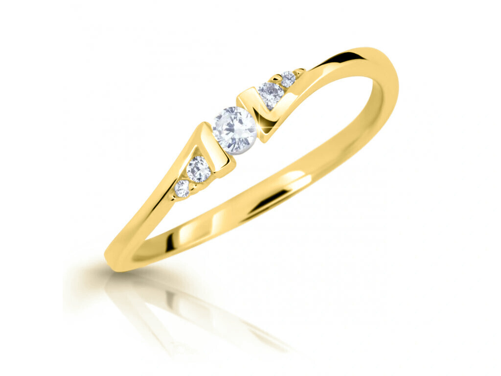 Cutie Jewellery Okouzlující prsten ze žlutého zlata se zirkony Z6720-3054-10-X-1 65 mm