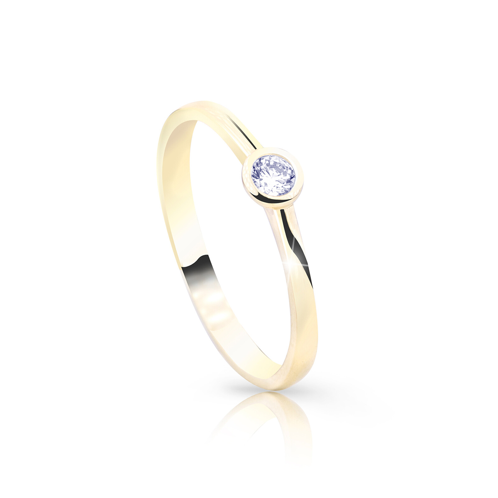 Cutie Jewellery Jemný zlatý třpytivý prsten Z8006-10-X-1 63 mm