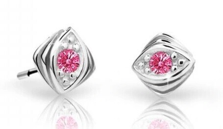 Cutie Jewellery Dětské náušnice z bílého zlata C1897-30-X-2 fuchsiová