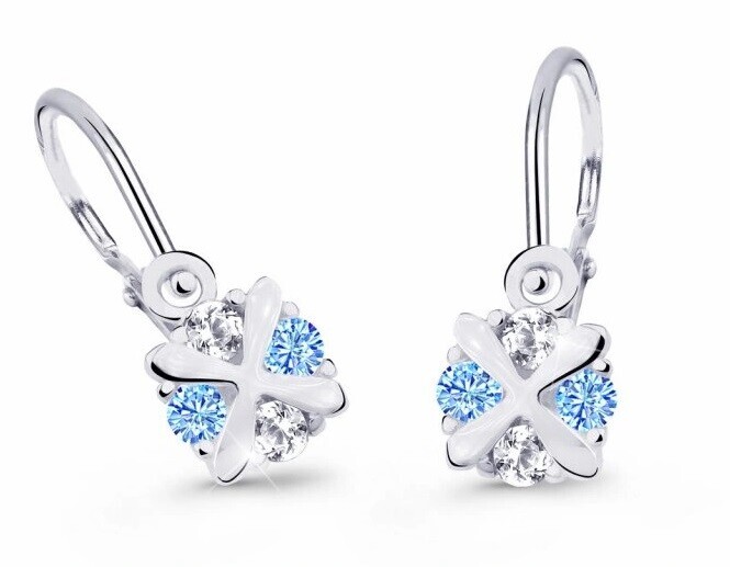 Cutie Jewellery Dětské náušnice z bílého zlata C2153-10-X-2 světle modrá