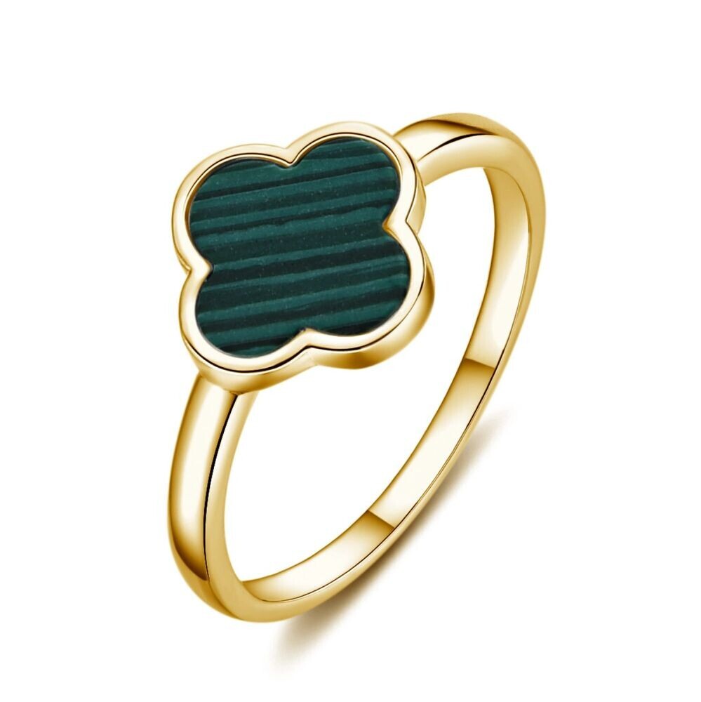 MOISS Luxusní pozlacený prsten Čtyřlístek R0004486-P 59 mm