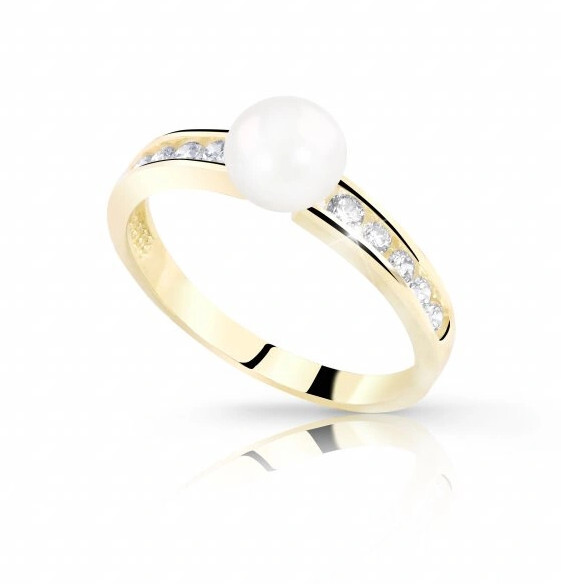 Cutie Jewellery Elegantní prsten ze žlutého zlata s perlou Z8035-10-X-1 55 mm