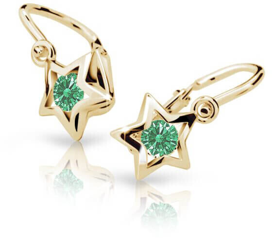 Cutie Jewellery Zlaté dětské náušnice C1942-10-X-1 zelená