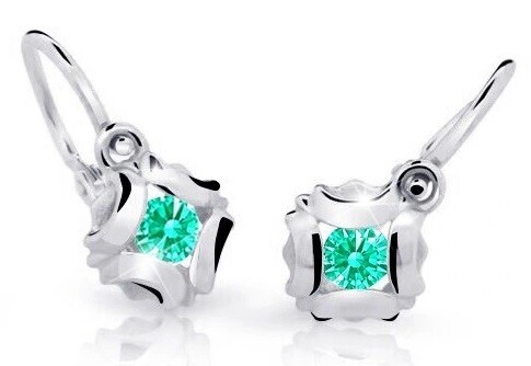 Cutie Jewellery Slušivé dětské náušnice z bílého zlata C2216-10-X-2 světle zelená