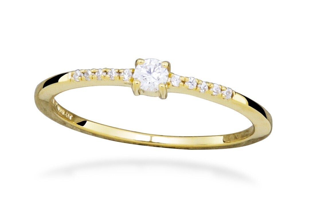 Silver Cat Krásný pozlacený prsten s kubickými zirkony SC553 54 mm