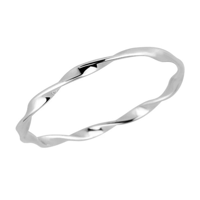 Evolution Group - Pavona Minimalistický stříbrný prsten s krouceným designem 65013 54 mm