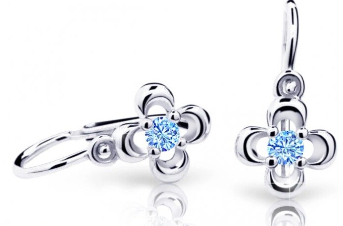 Cutie Jewellery Dětské náušnice z bílého zlata C2013-10-X-2 světle modrá