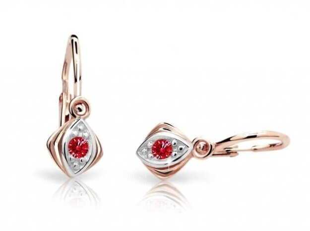 Cutie Jewellery Dětské náušnice z růžového zlata C1897-10-X-4 červená