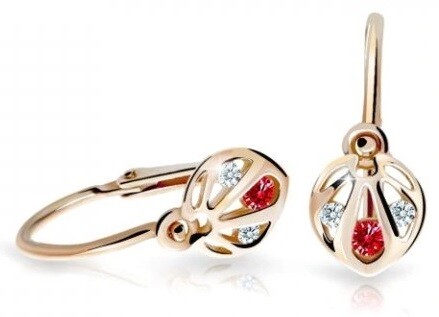 Cutie Jewellery Slušivé dětské náušnice z růžového zlata C2265-10-X-4 červená