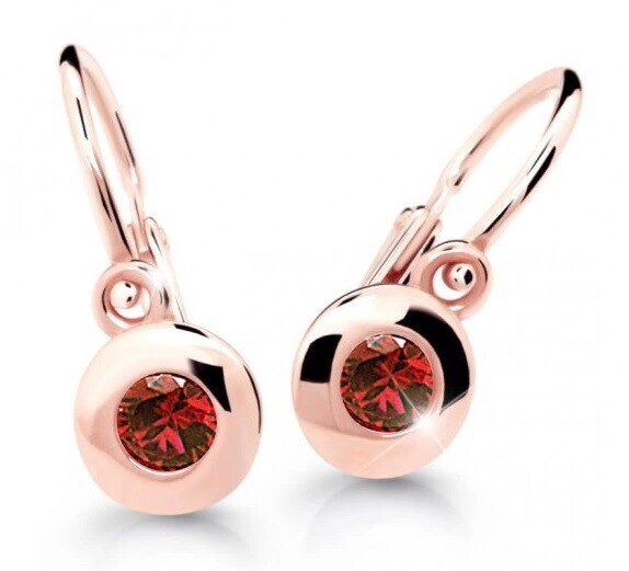 Cutie Jewellery Dětské náušnice z růžového zlata C2589-10-X-4 červená