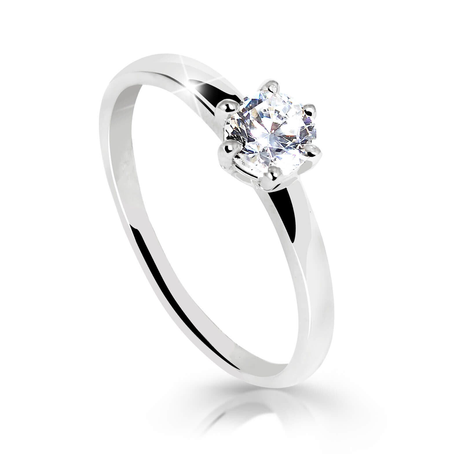 Cutie Jewellery Úchvatný třpytivý prsten z bílého zlata Z6485-10-X-2 51 mm