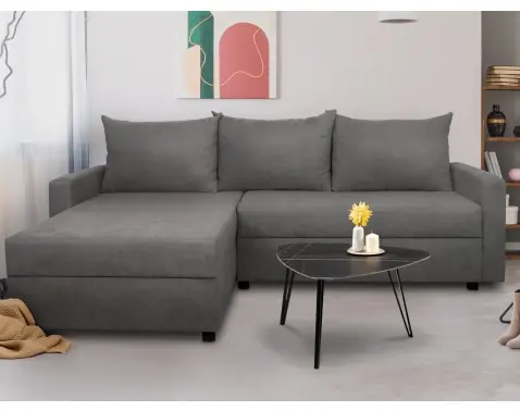 Univerzální rohová sedačka Brest, středně šedá látka