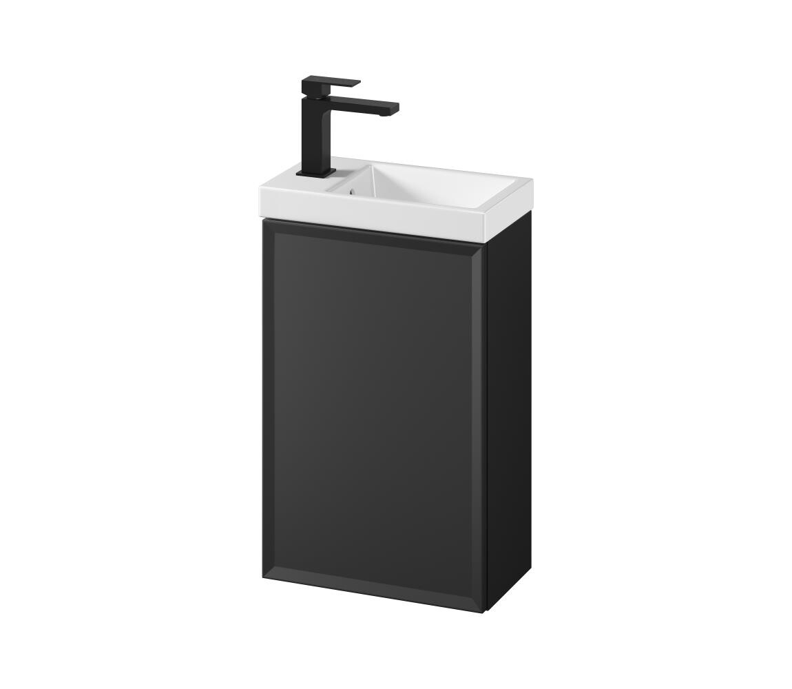 Cersanit S801-569 - Závěsná koupelnová skříňka s umyvadlem MILLE 40x22 cm černá S801-569