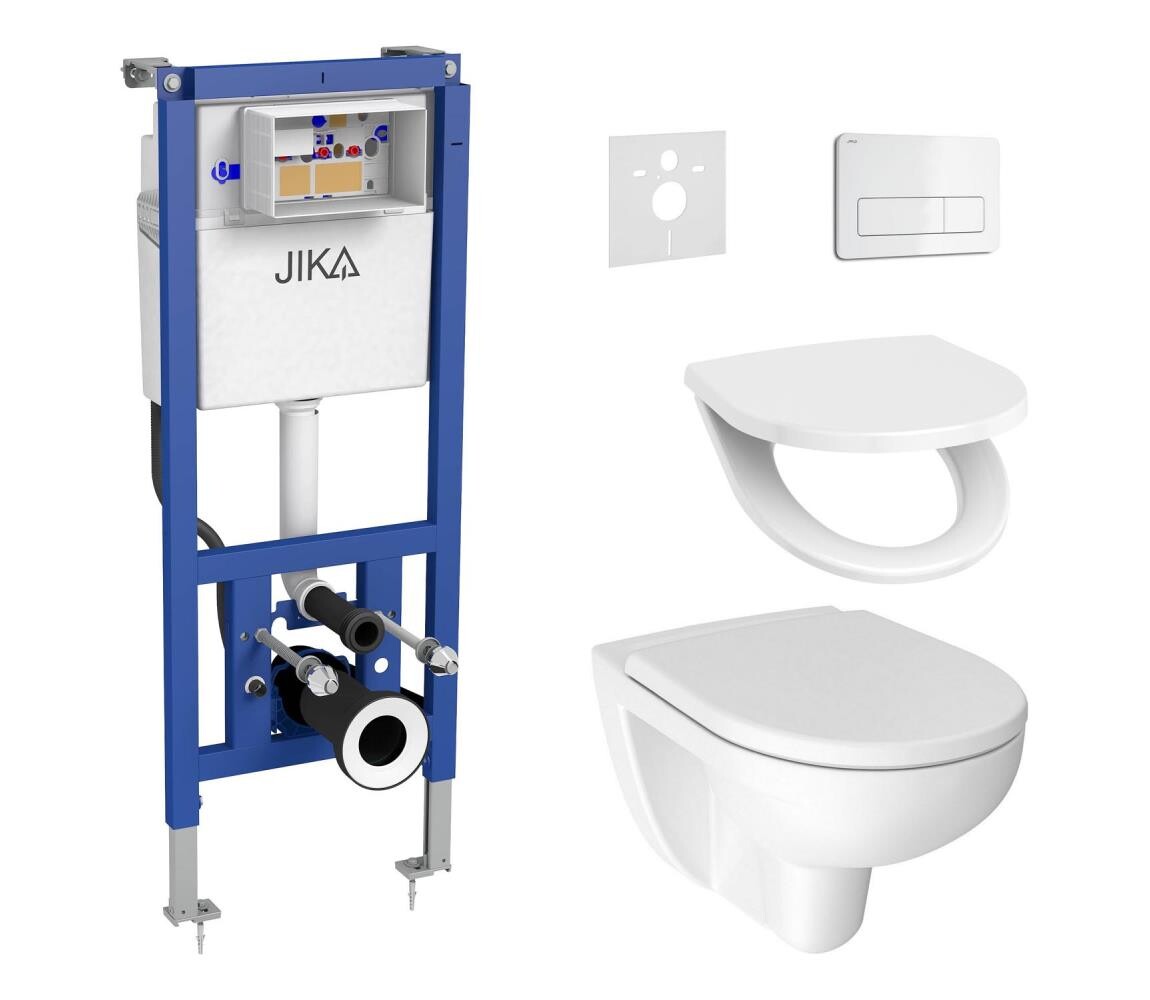 JIKA Závěsné WC + prkénko LYRA + tlačítko DUAL + podomítkový modul + podložka LF0186+LF0239+LF0170+GB0014