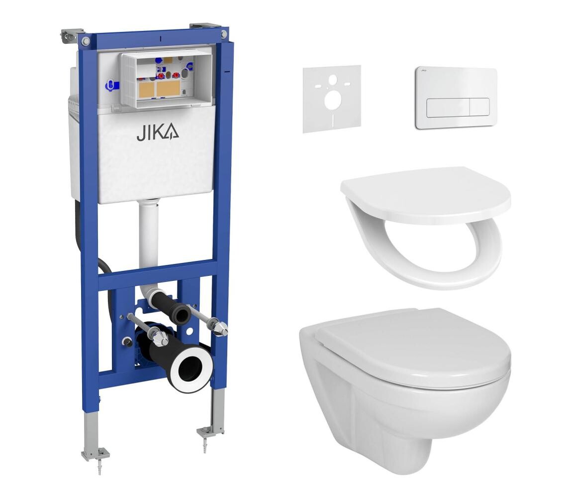 JIKA Závěsné WC + prkénko LYRA + tlačítko DUAL + podomítkový modul + podložka LF0187+LF0239+LF0170+GB0014