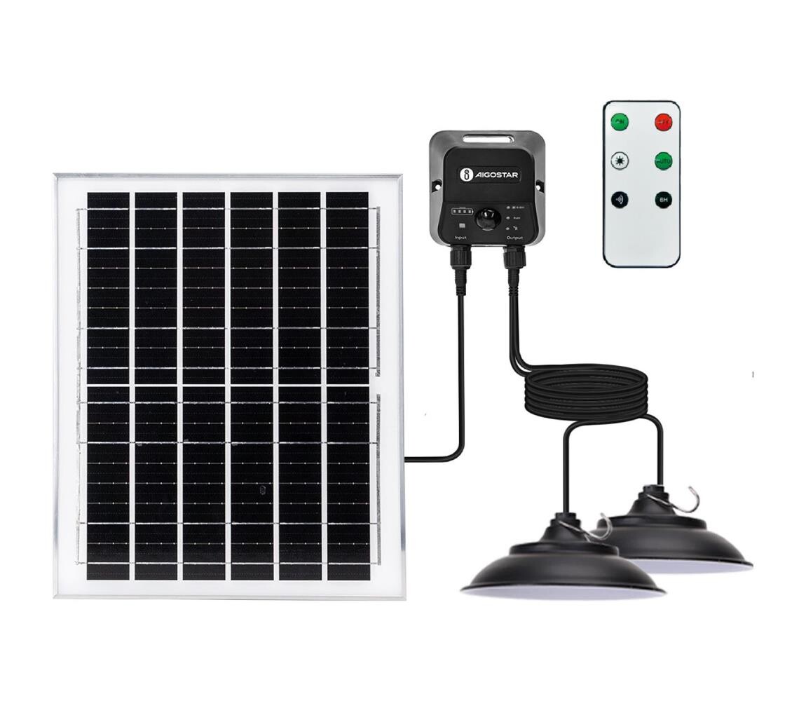 B.V.  - LED Solární lustr 2xLED/70W/12V 12000 mAh 6500K pr. 23,5 cm + DO B1020135T