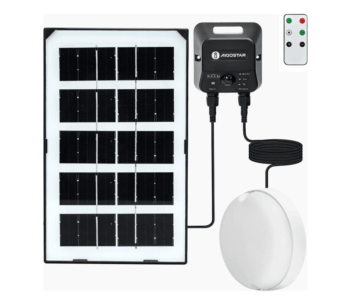 B.V.  - LED Solární stropní svítidlo se senzorem LED/3,7V 3000 mAh IP65 + DO B1020135I