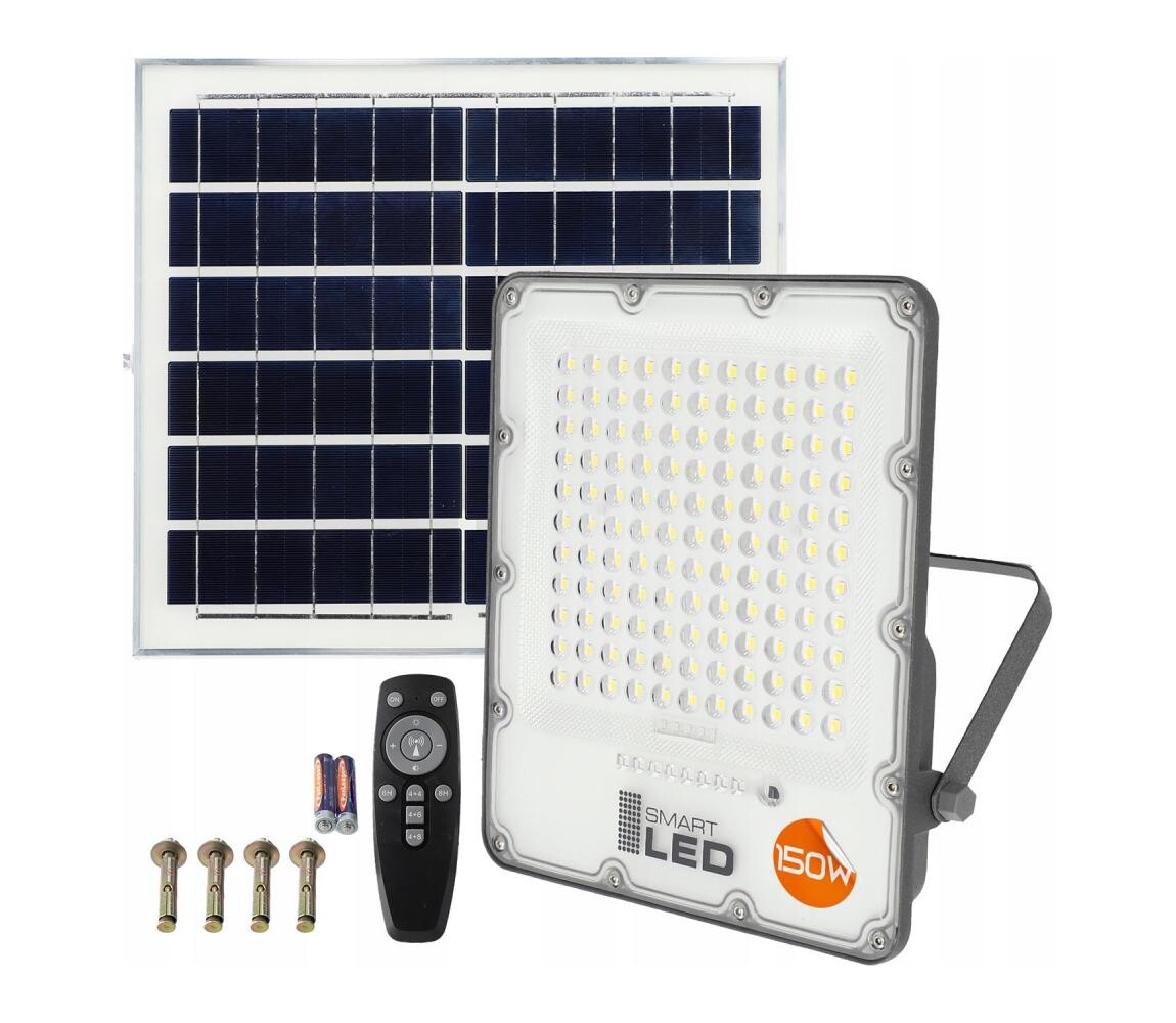 SmartLED LED Stmívatelný solární reflektor LED/150W/3,2V 5000K 15000 mAh IP65 černá + DO 6977
