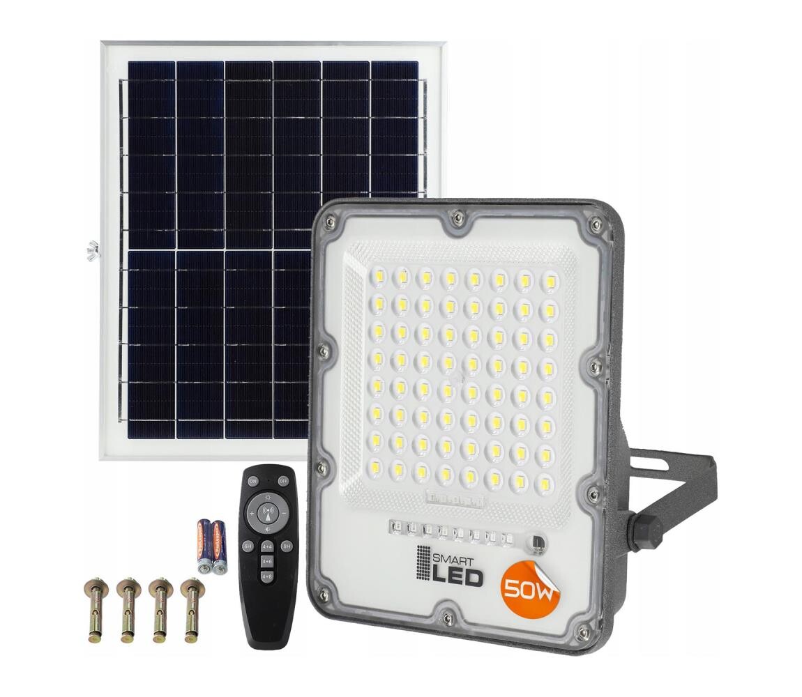 SmartLED LED Stmívatelný solární reflektor LED/50W/3,2V 5000K 6000 mAh IP65 černá + DO 6975