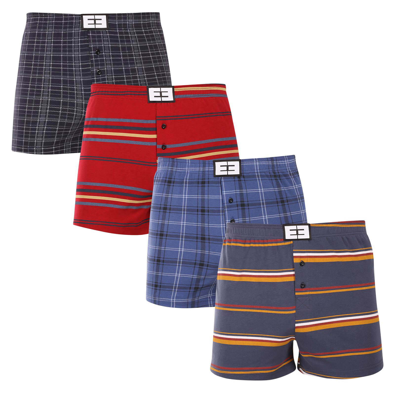 4PACK pánské trenky Nedeto vícebarevné (4NTV02) 3XL, trenýrky