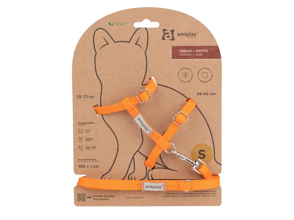 Amiplay Kšíry pro kočku s vodítkem Samba Oranžové | Postroje pro kočku