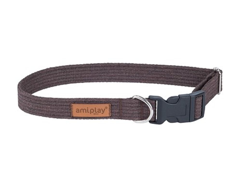 Amiplay Obojek nastavitelný Cotton hnědý | Obojky pro psy
