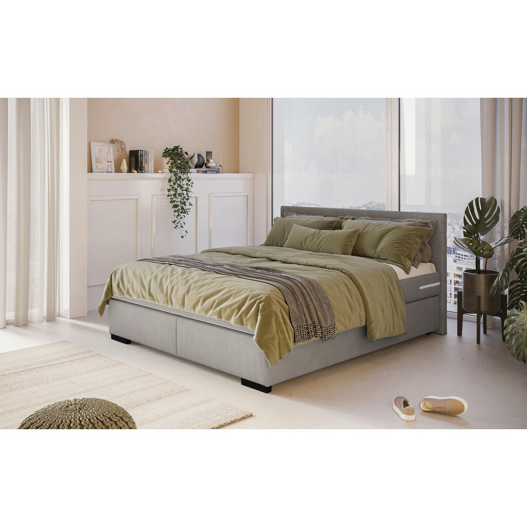 MID.YOU AMERICKÁ POSTEL, 140/200 cm, barvy stříbra