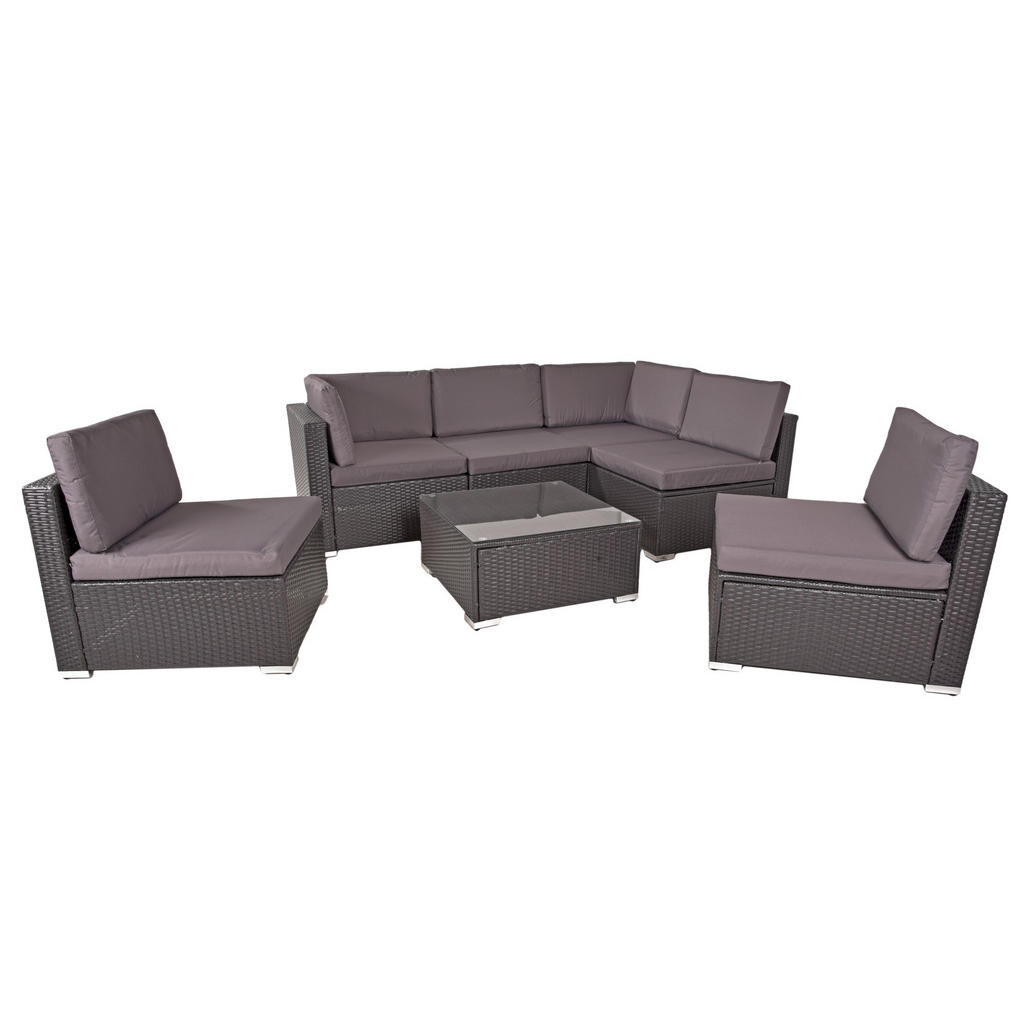 Gardenson TERASOVÁ SEDACÍ SOUPRAVA 7dílné, kov, plast, sklo, textil