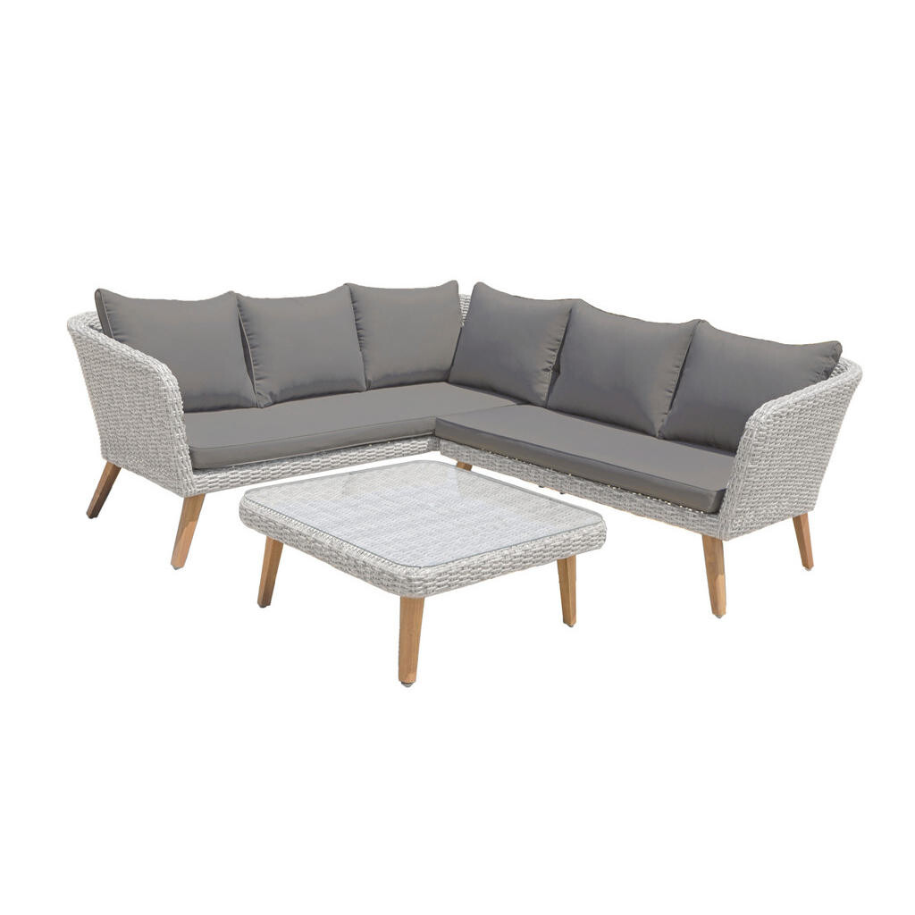 Gardenson TERASOVÁ SEDACÍ SOUPRAVA dřevo, kov, plast, sklo