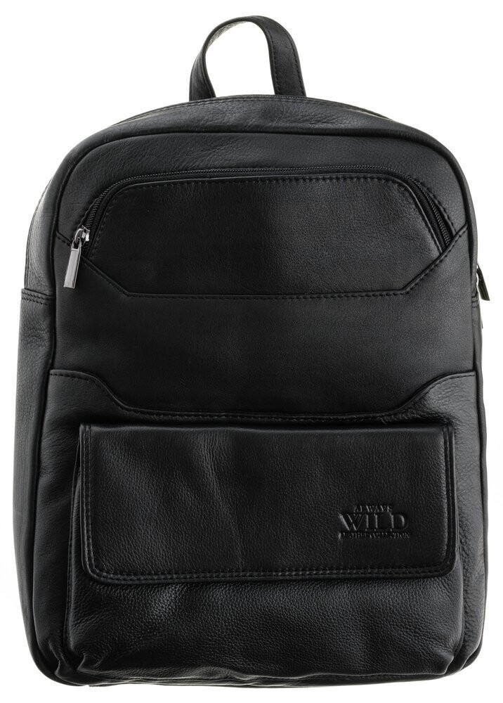 Pánský kožený batoh černý - Wild Ronel černá