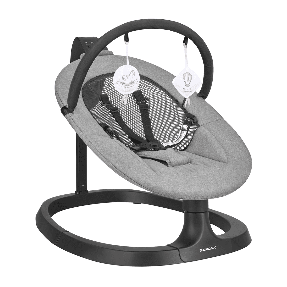 KIKKABOO Houpací lehátko elektrické Zazu Grey