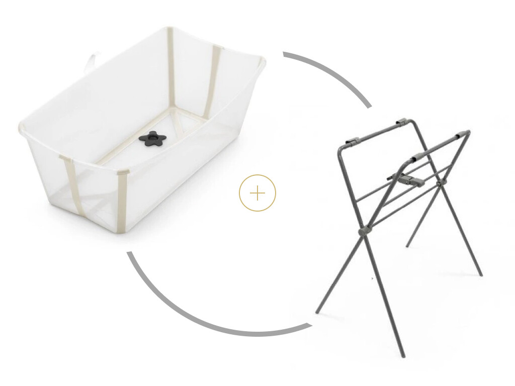 Stokke Skládací vanička Flexi Bath®, Sandy Beige + stojan na vaničku