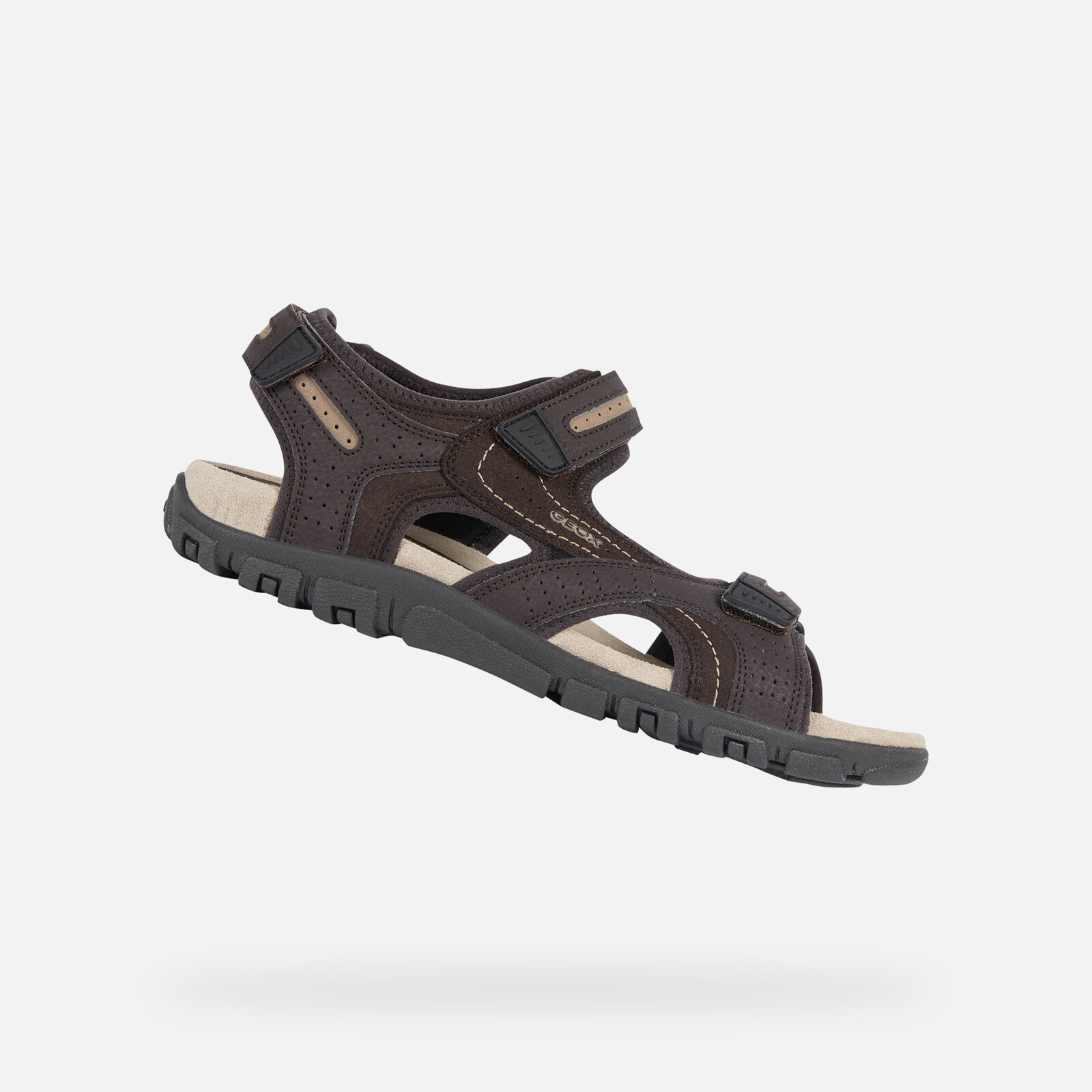 Tmavě hnědé pánské sandály Geox Uomo Sandal Strada