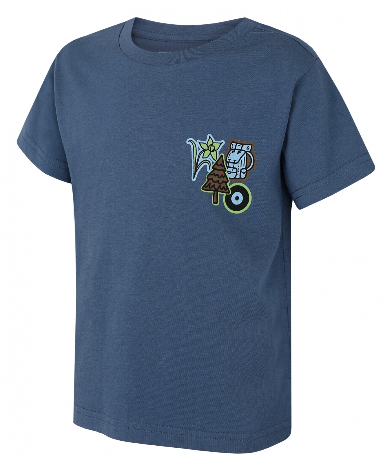 Husky Tee Patch K 128, blue Dětské bavlněné triko