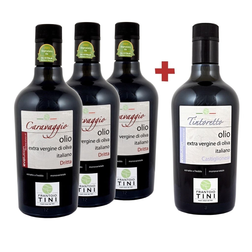 3x Frantoio Tini Caravaggio 500 ml + Tintoretto 500 ml  ZDARMA