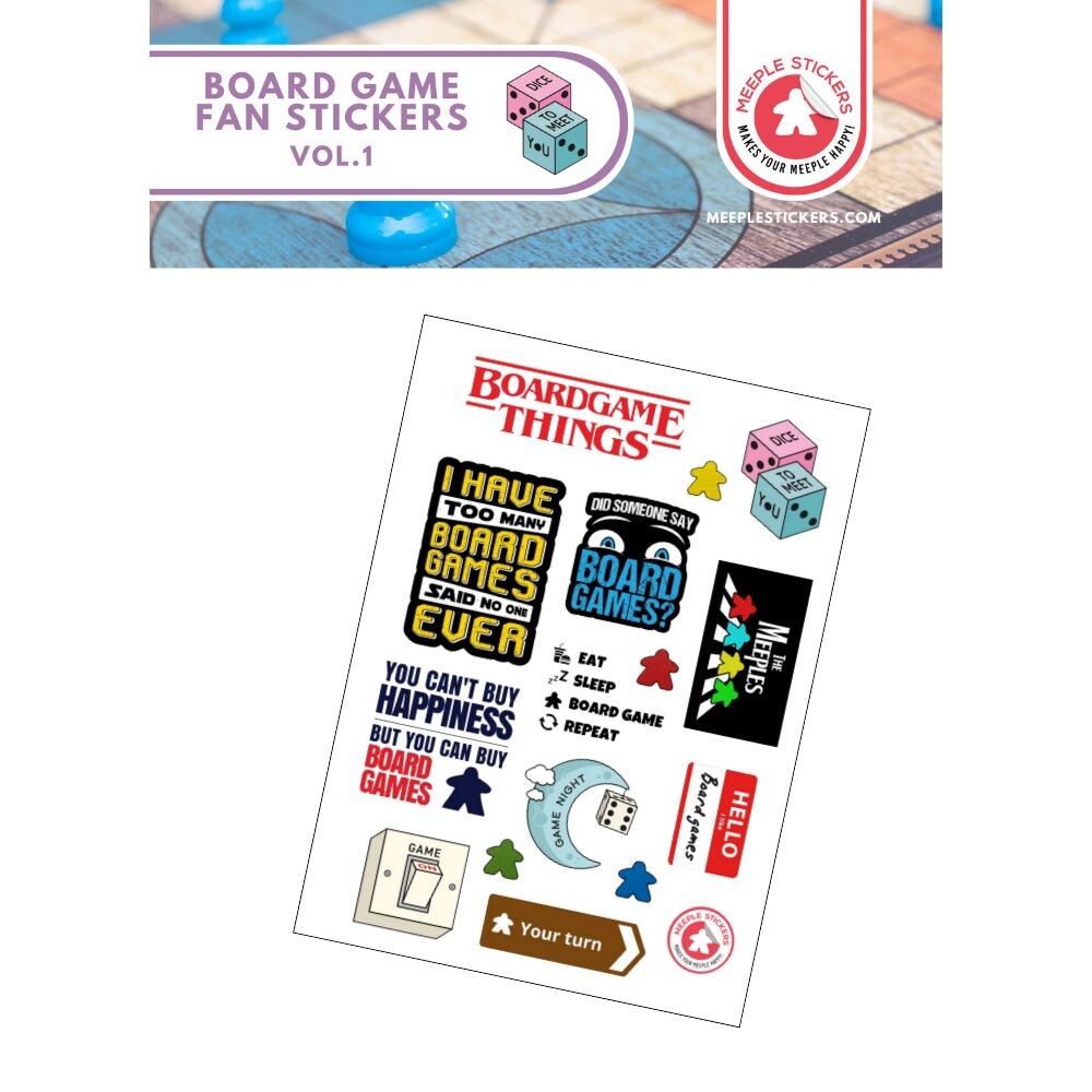MeepleStickers Samolepky pro fanoušky deskových her set 1